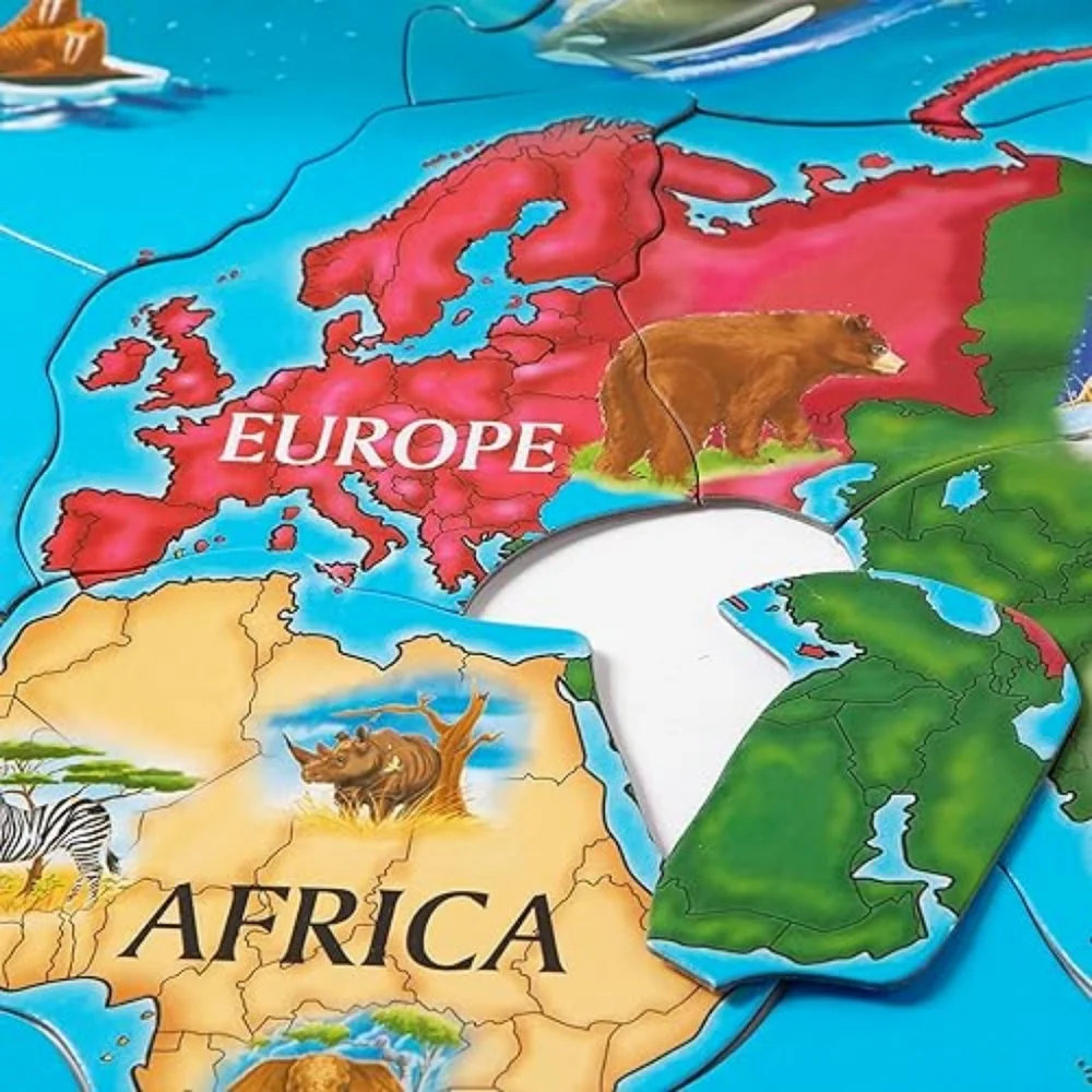 33 Pc Melissa & Doug World Map Extra Large Fun Floor Puzzle 2x3 Feet 6+